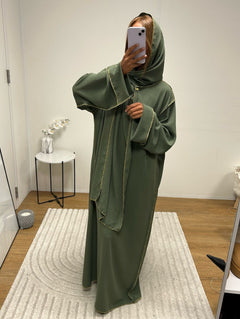 Abaya voile intégré MAÏA soie de medine