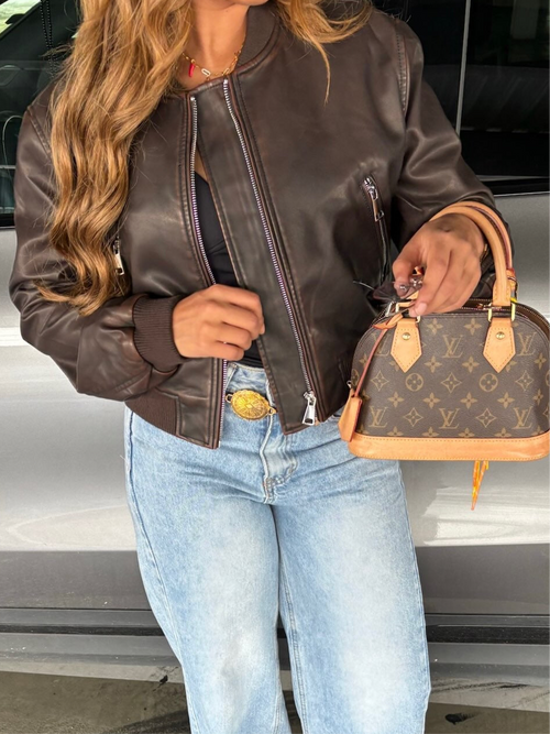 Vestes bombers bks marron foncé 16128