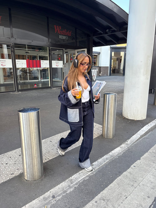 Veste en jeans retroussé MYMY T8034