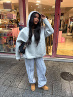 Gilet Sweat oversize Nora zippé effet néoprène