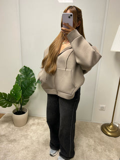 Gilet Sweat oversize ziya zippé effet néoprène