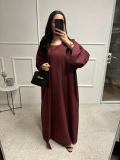 Abaya + Kimono en lin Sherine 2 pièces