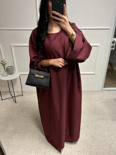 Abaya + Kimono en lin Sherine 2 pièces