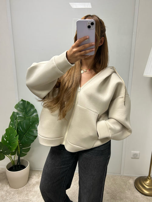 Gilet oversize à capuche nora