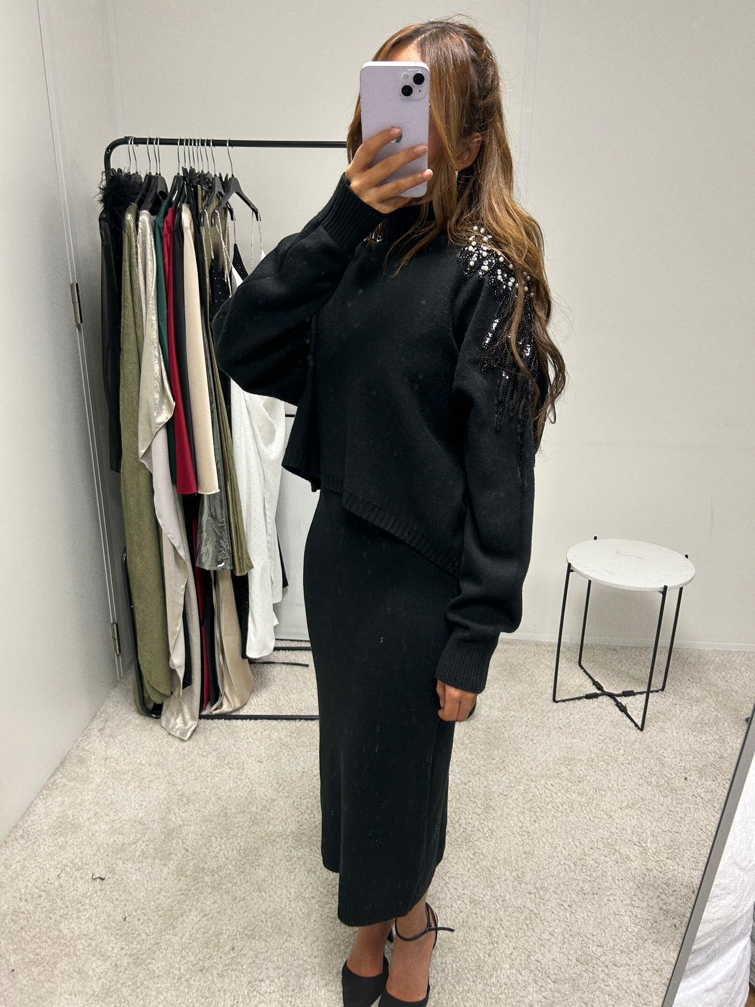 Ensemble Ange Robe Pull Noir BIBOUSHOP PARIS