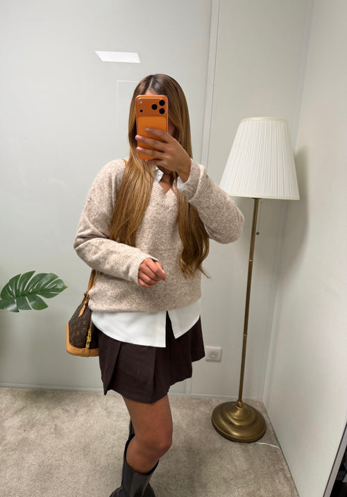 Pull col V en laine Alice