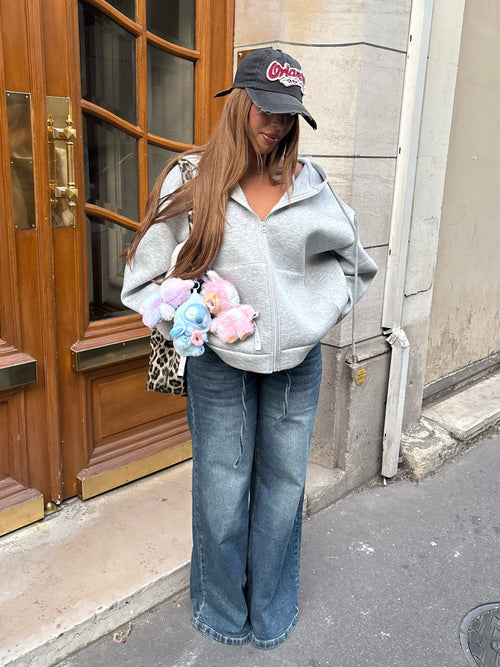 Gilet oversize à capuche nora