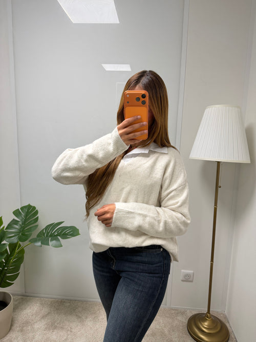 Pull col V en laine Alice