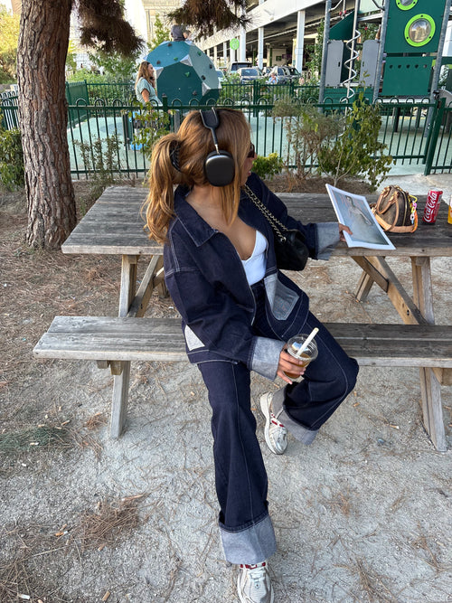 Veste en jeans retroussé MYMY T8034