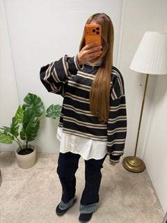 Pull marinière ELLA + chemisier blanc