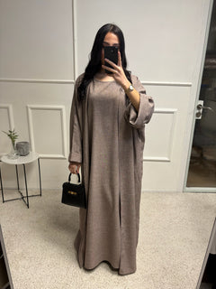 Abaya + Kimono en lin Sherine 2 pièces