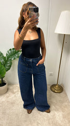 Jeans loose taille basse SYRIELLE (bleu)