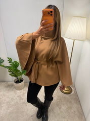 Veste Léa Cape boutonnée col montant