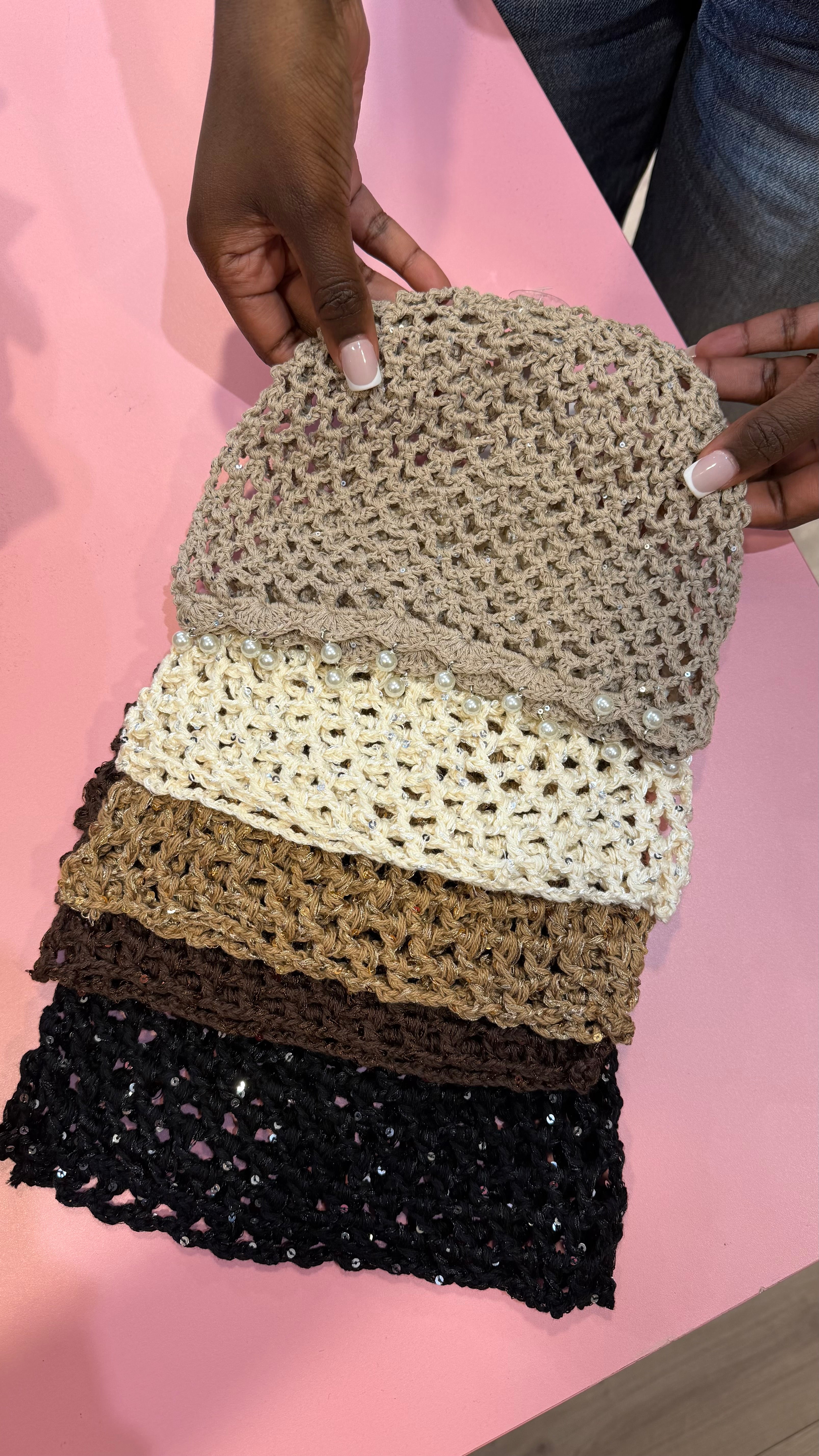 Bonnet crochet tricot SANAE (avec perles)