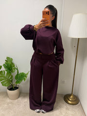 Ensemble Leïla pantalon coupe droite