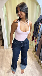 Jeans Hatice coutures blanches