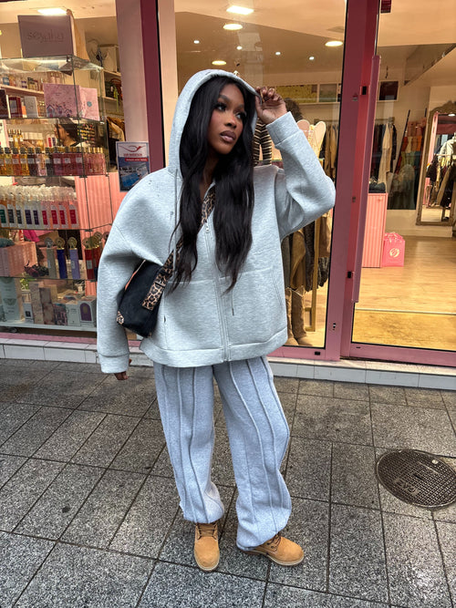 Gilet Sweat oversize ziya zippé effet néoprène