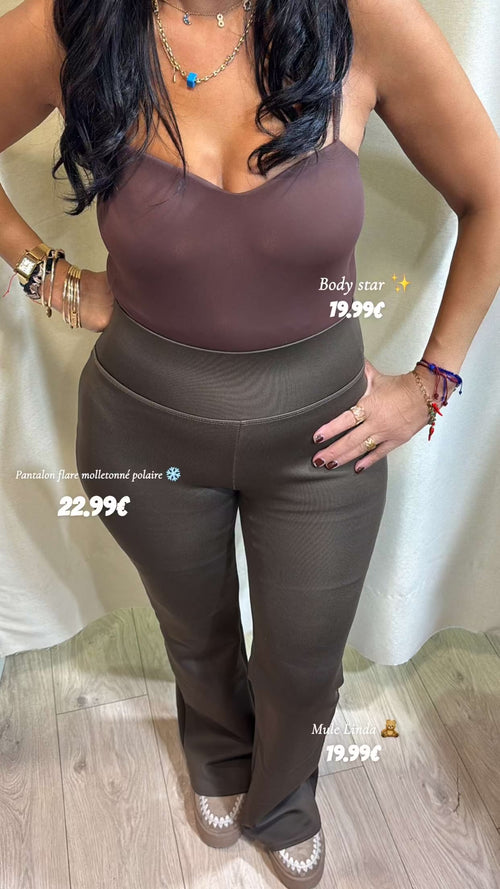 Pantalon flare molletonné polaire  3257