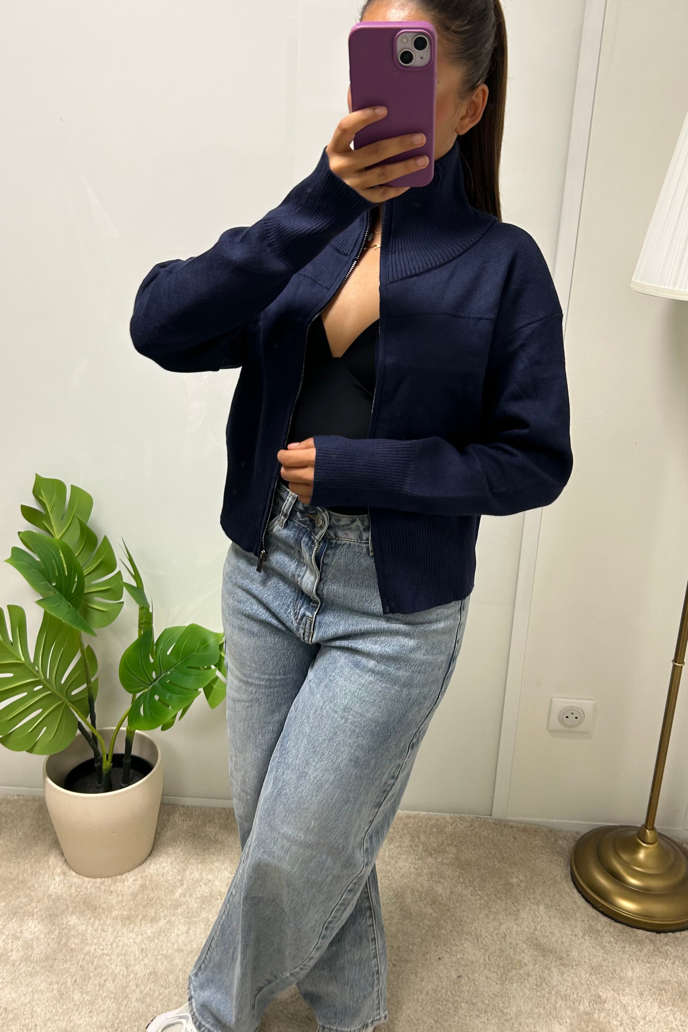 Gilet Emna a zip col haut