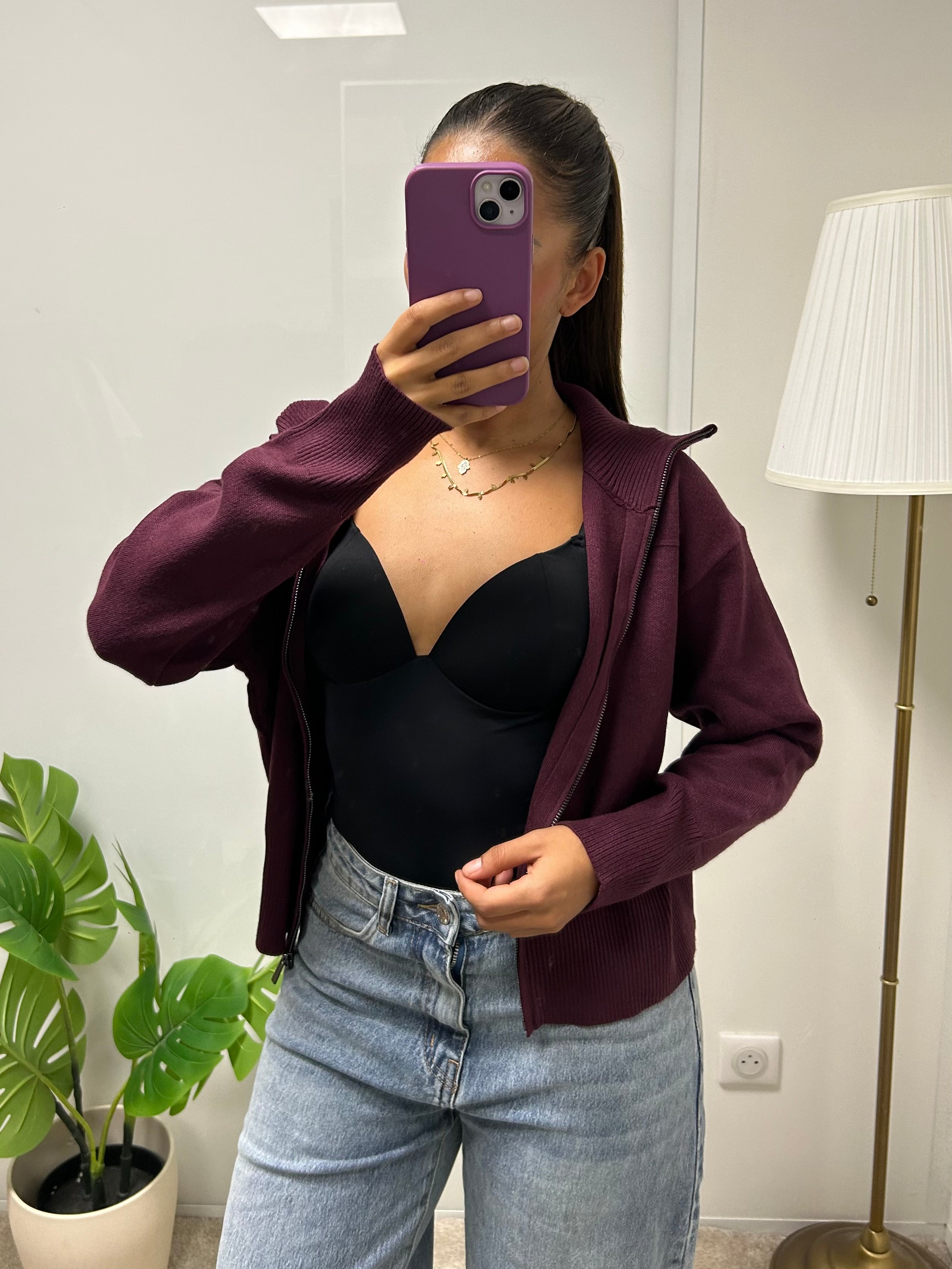 Gilet Emna a zip col haut
