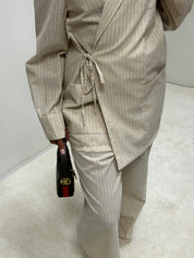 Ensemble lin à rayure Manel