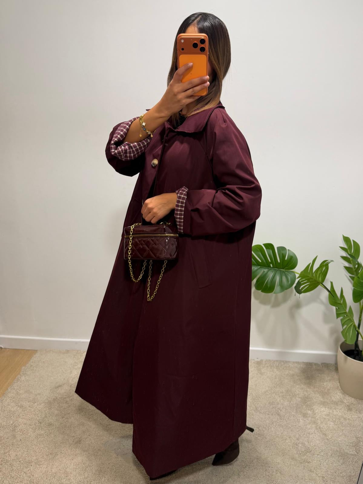 Trench long oversize ISSMARA revers contrastés