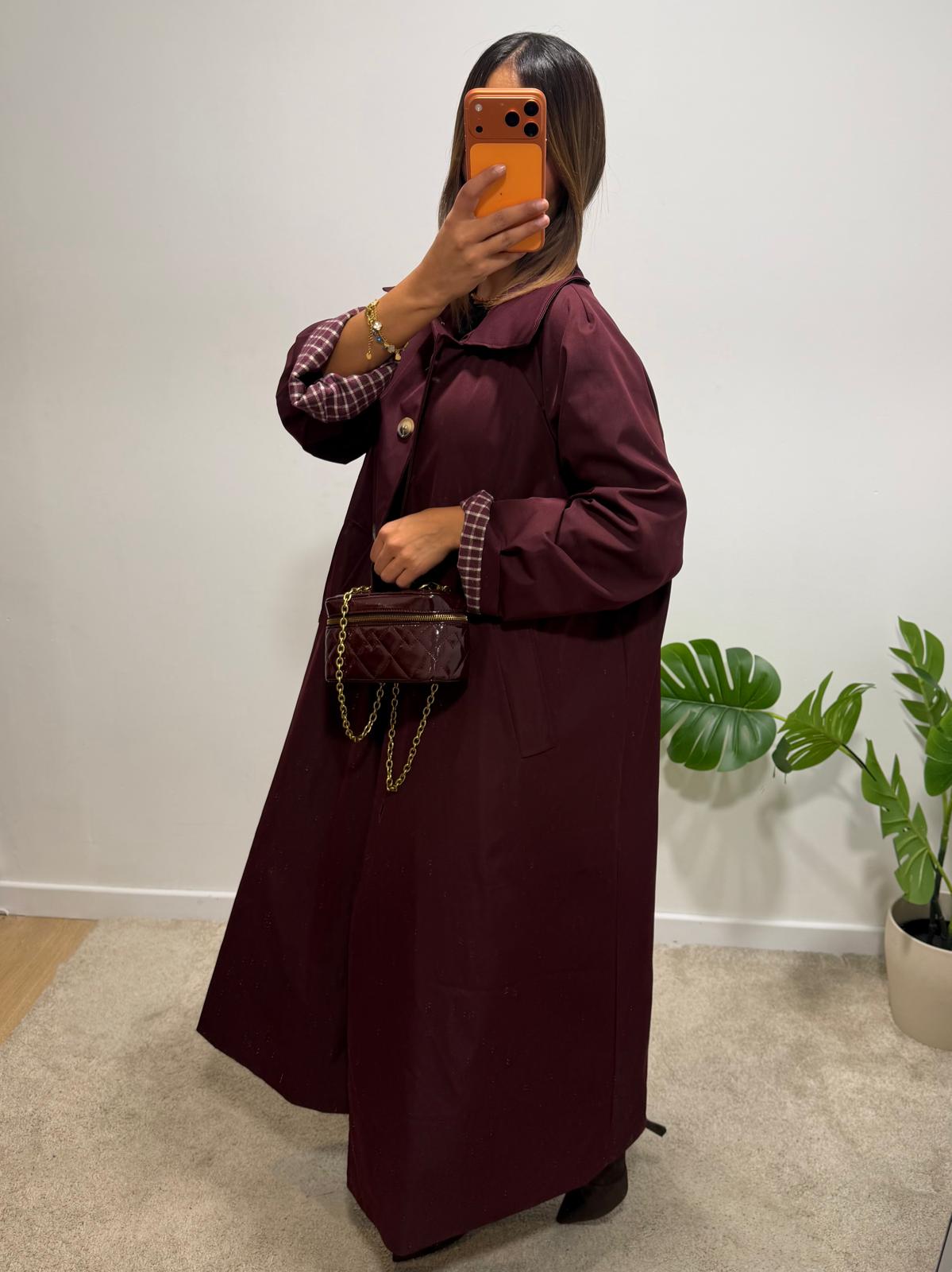 Trench long oversize ISSMARA revers contrastés