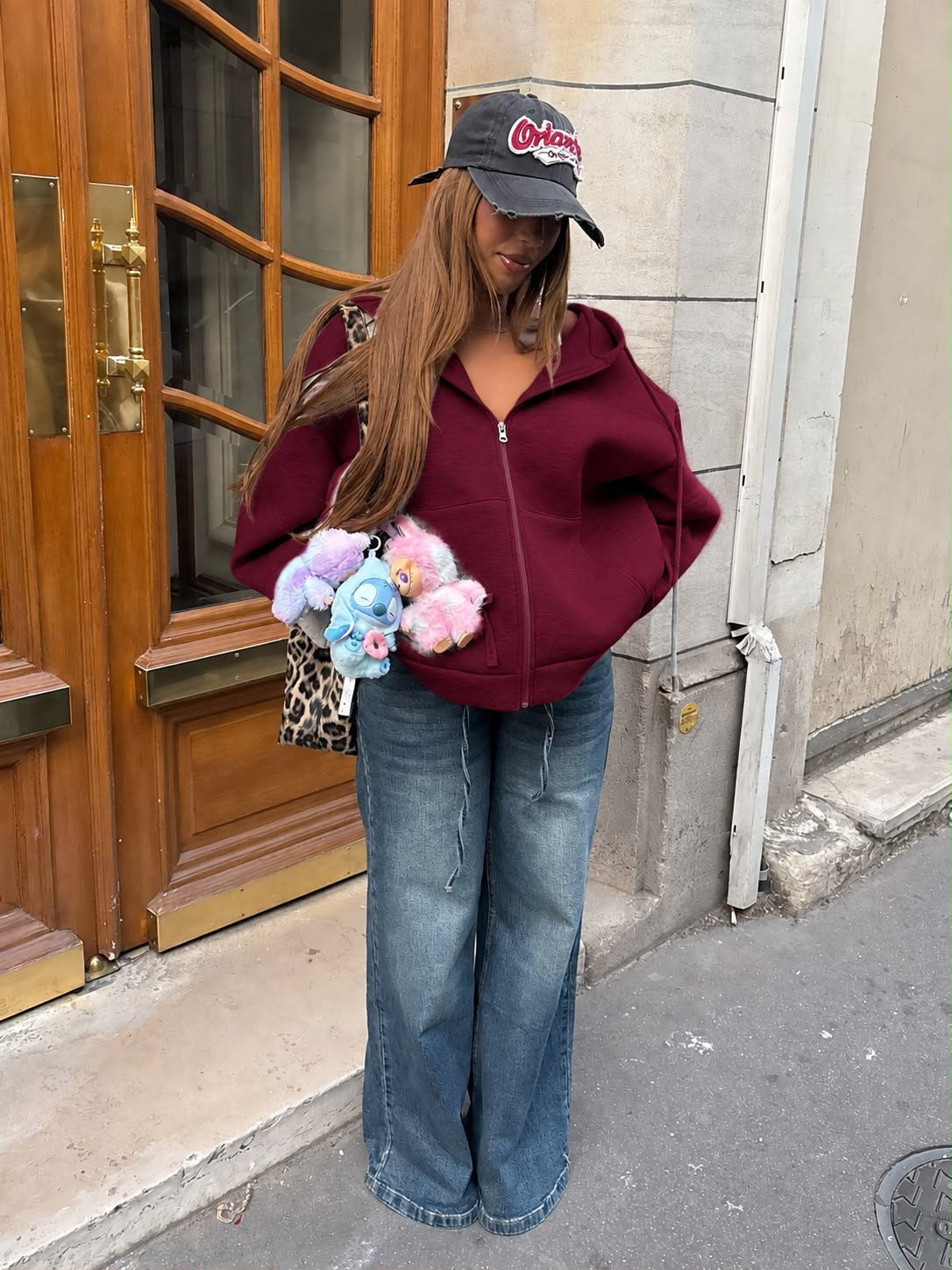 Gilet oversize à capuche nora