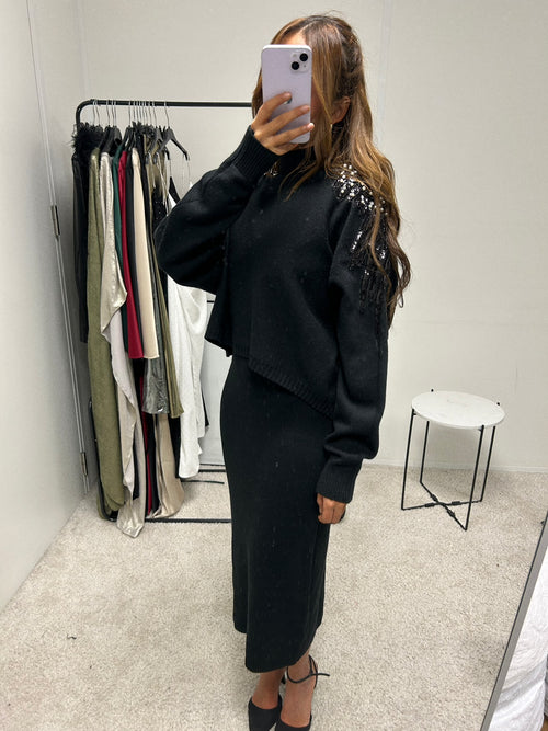 Ensemble Ange Robe+Pull (Noir)