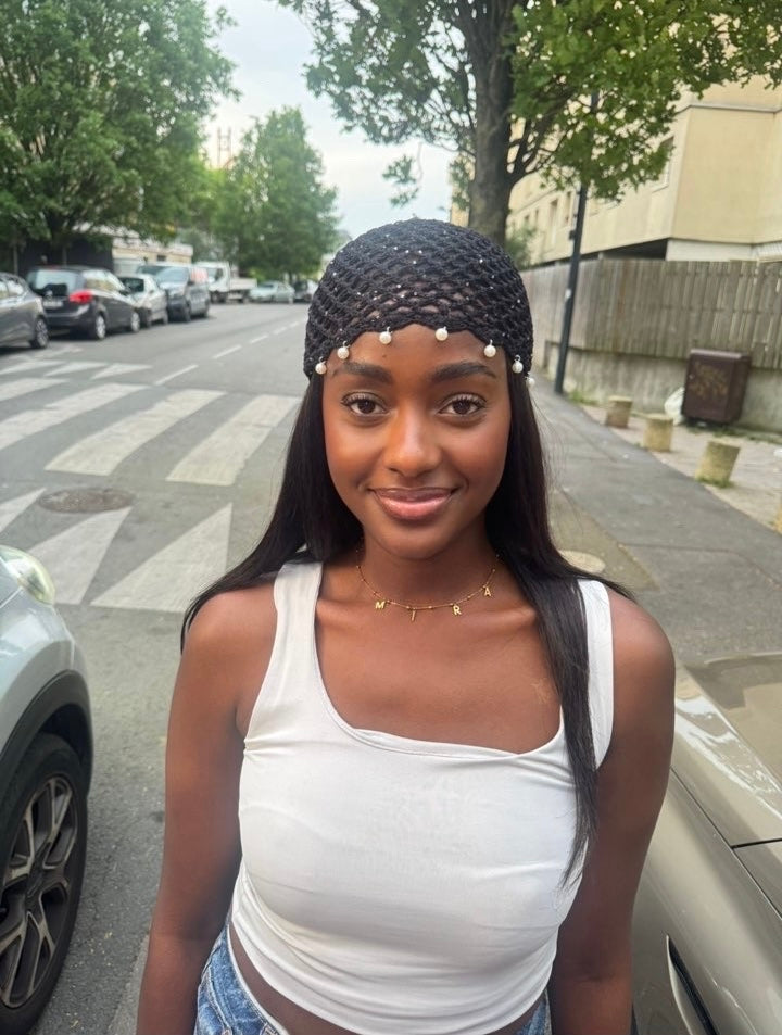 Bonnet crochet tricot SANAE (avec perles)