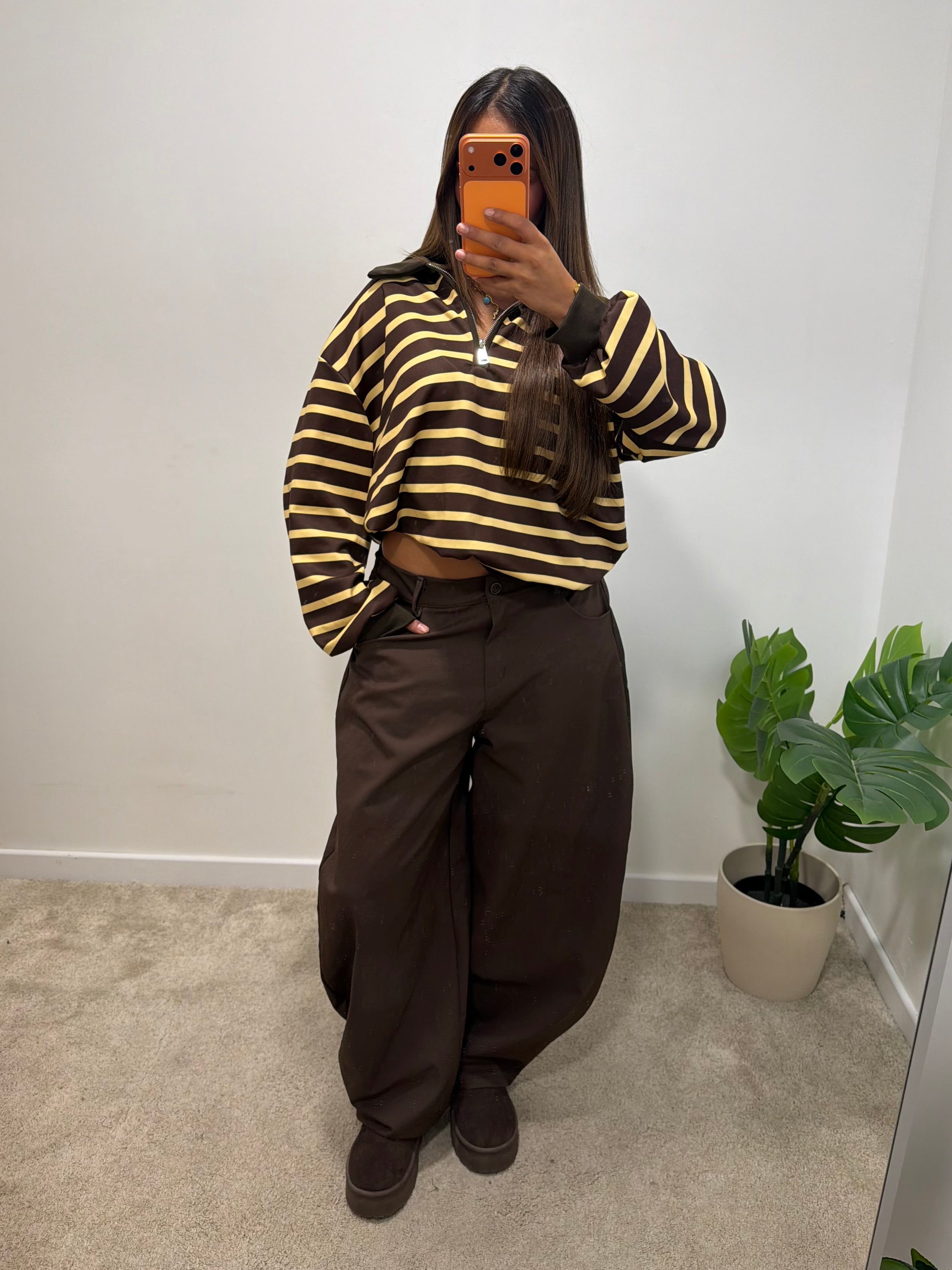 Sweat polo zippé rayé AYNESS