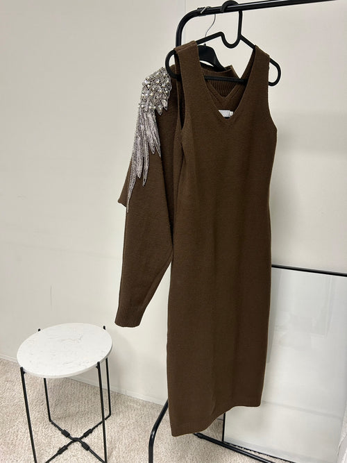 Ensemble Ange Robe+Pull (Marron)