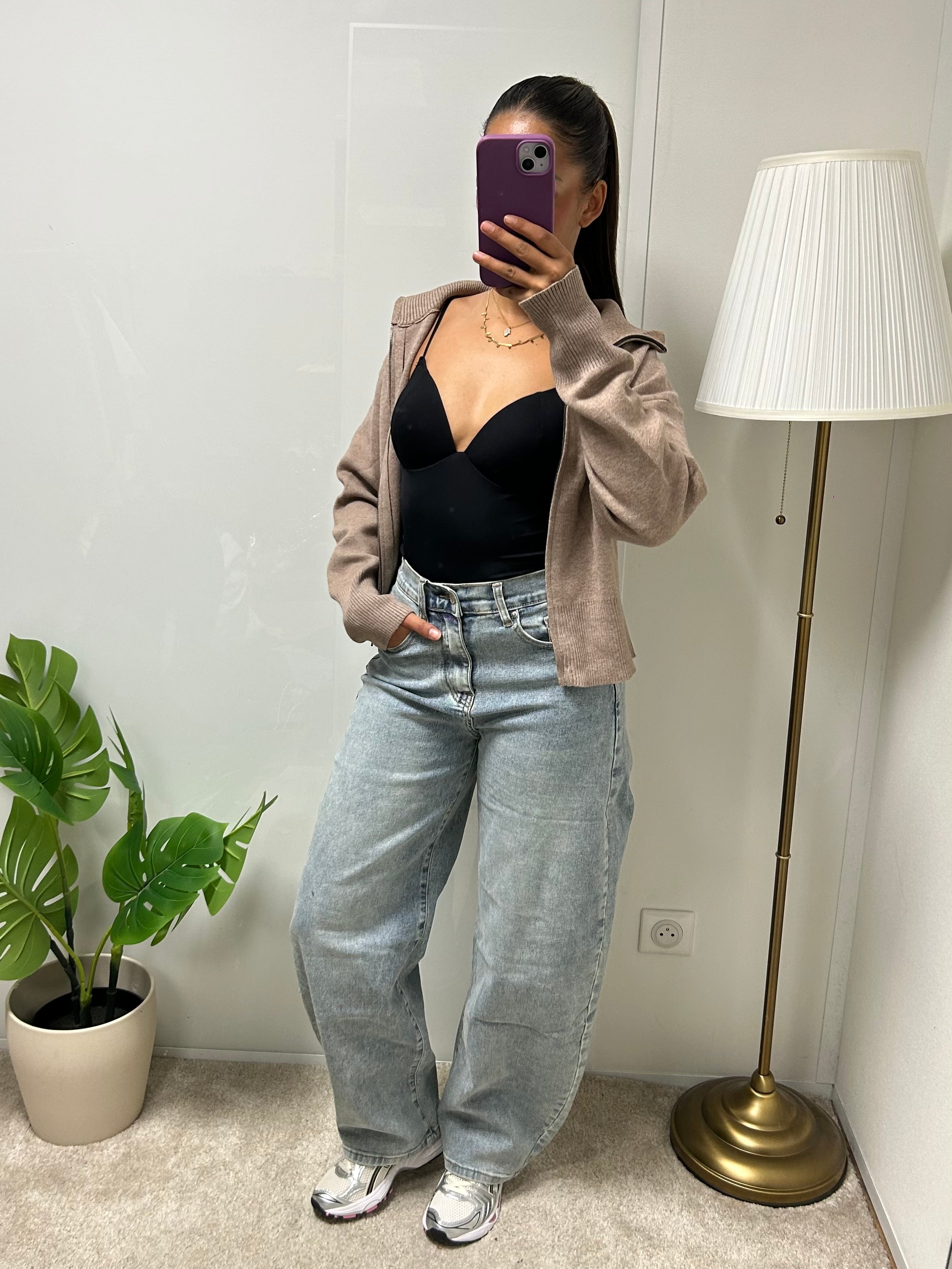 Gilet Emna a zip col haut