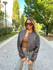 Vestes bombers bks marron foncé 16128