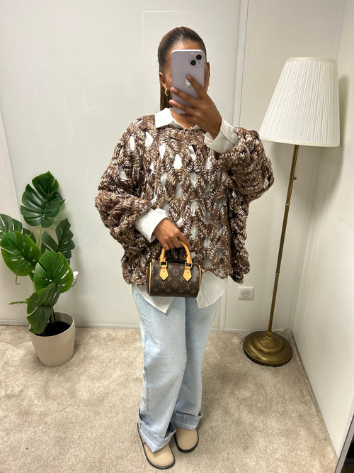 Pull en tricot Lina (marron)