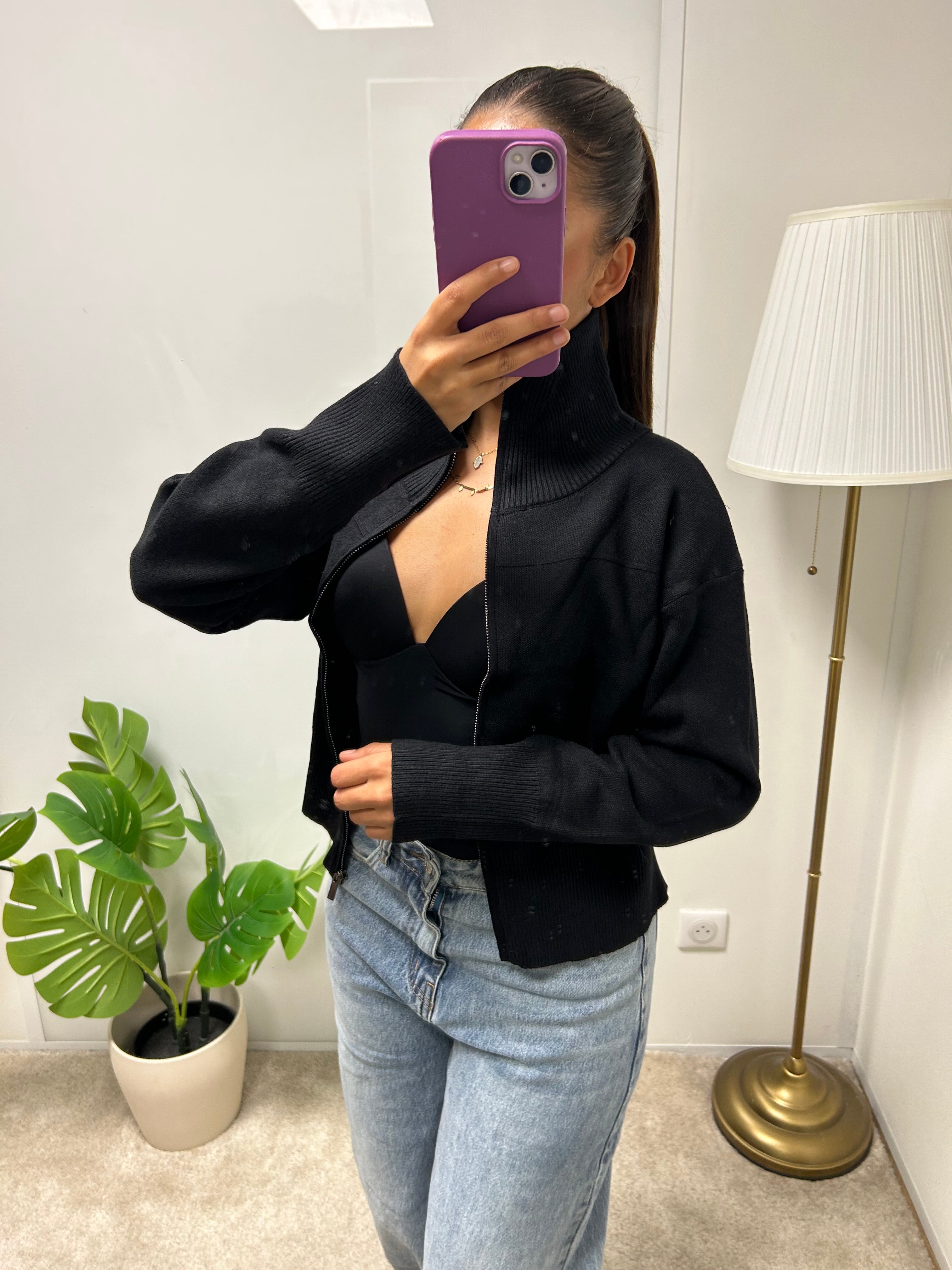 Gilet Emna a zip col haut