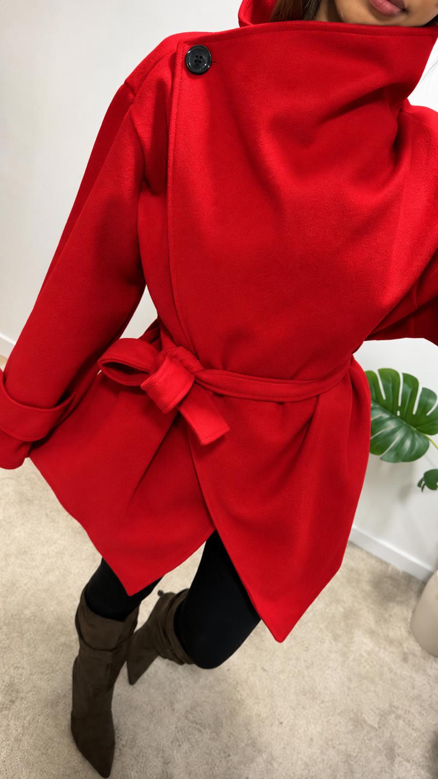 Veste à Col Haut et Ceinture LEÏLA