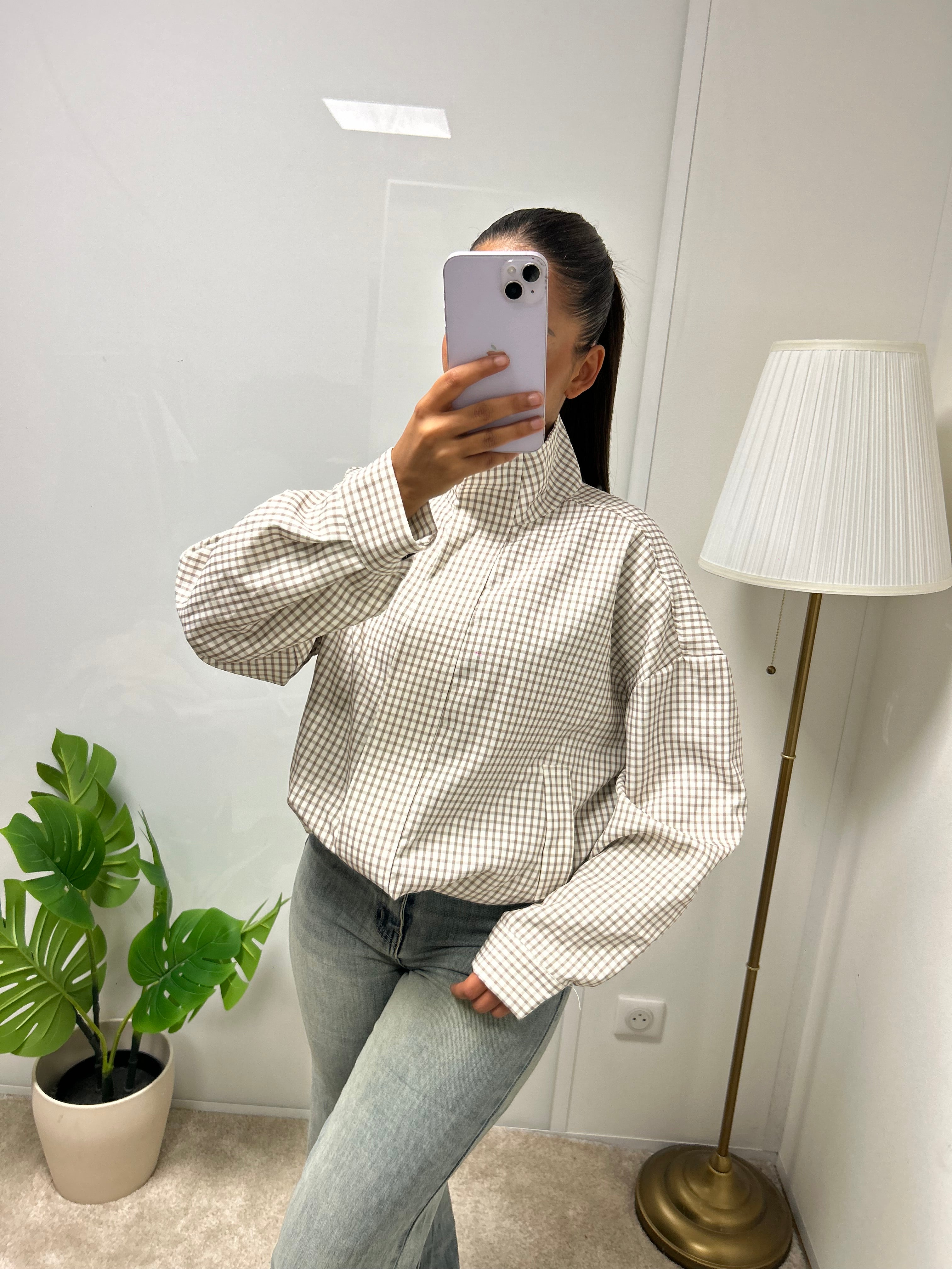 Veste imprimé carreaux Linaya