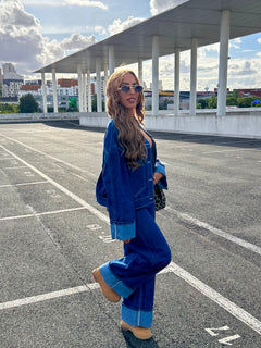 Veste en jeans loose LÉNA (bleu clair)9885
