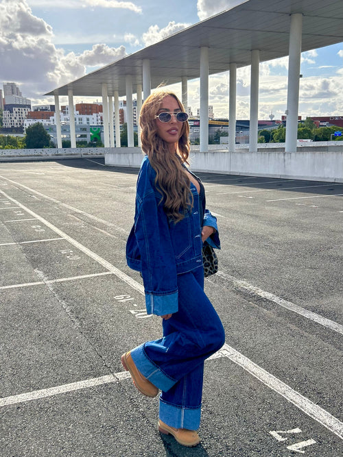 Veste en jeans loose LÉNA (bleu clair)9885