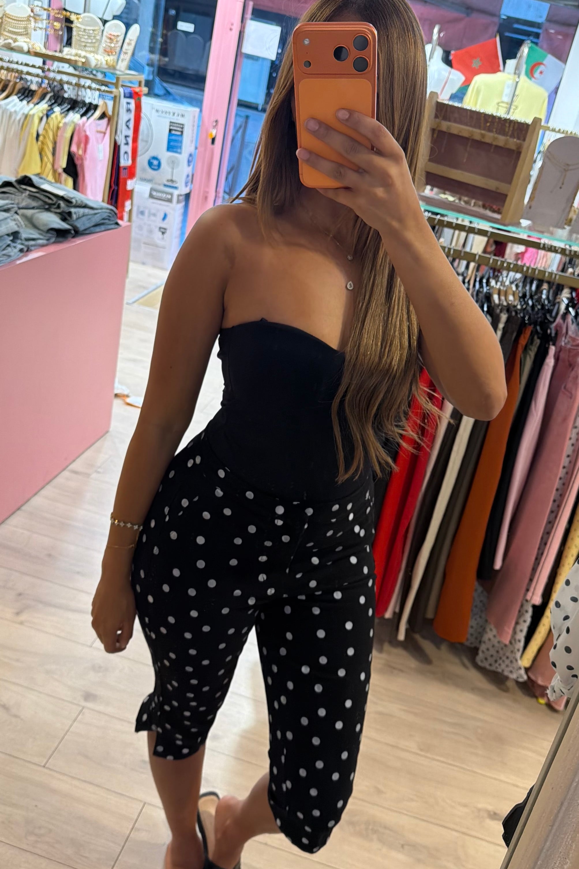 Bermuda jeans a pois Maelle taille basse
