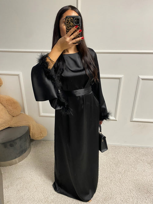 Abaya à plumes Inès 10524