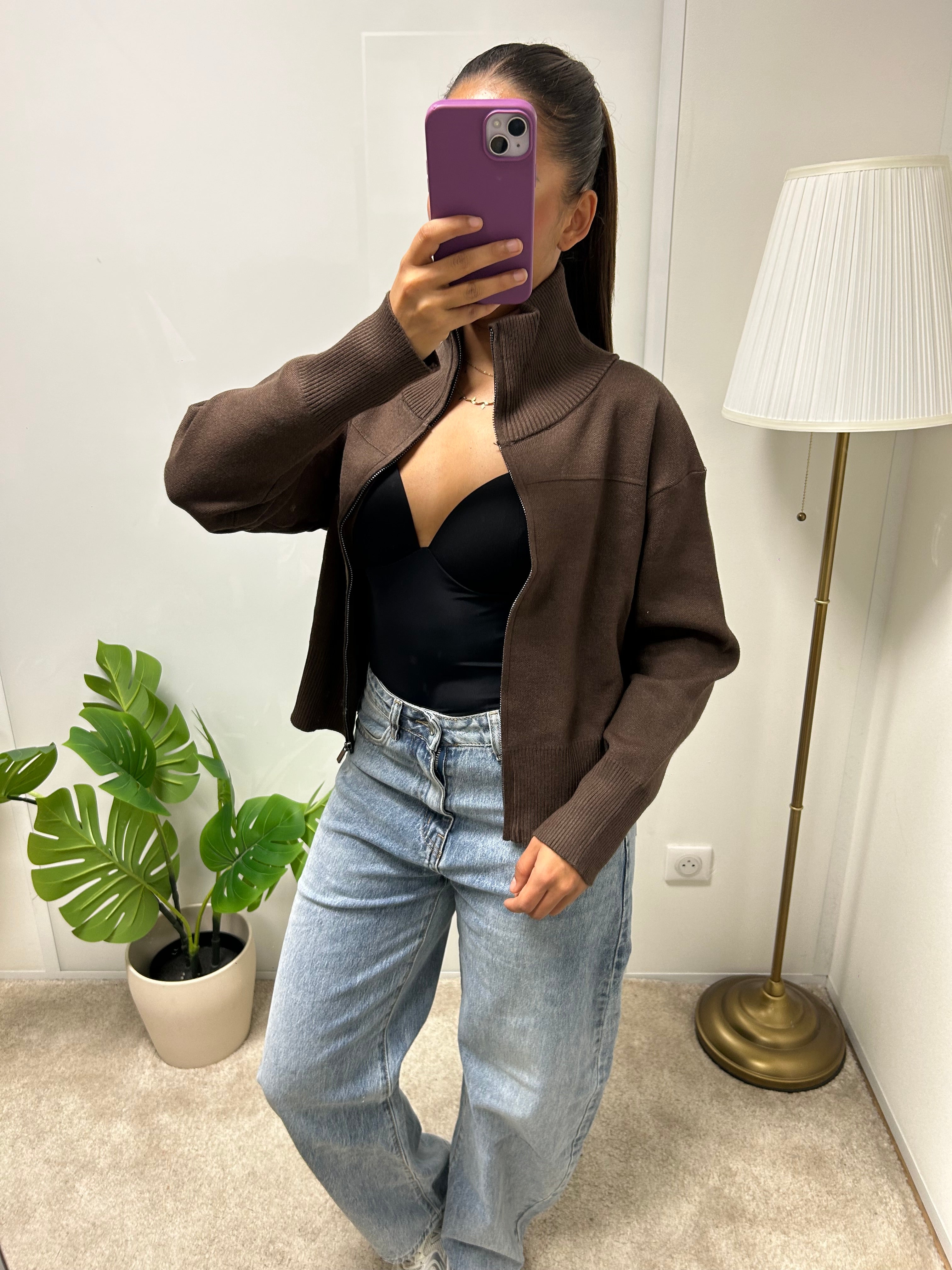 Gilet Emna a zip col haut