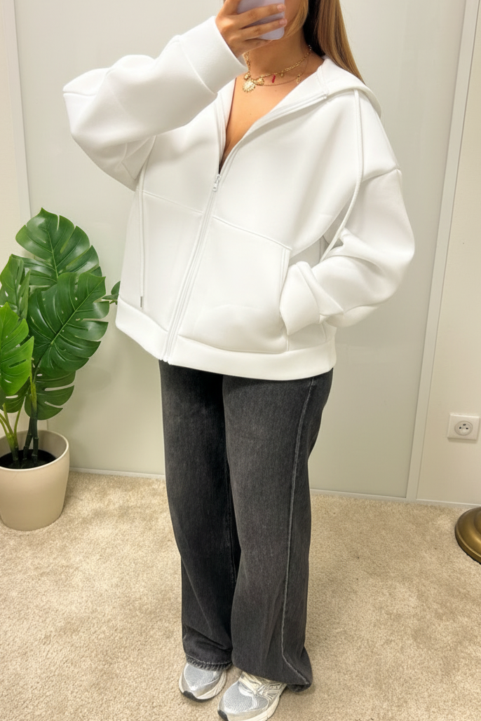 Gilet oversize à capuche nora