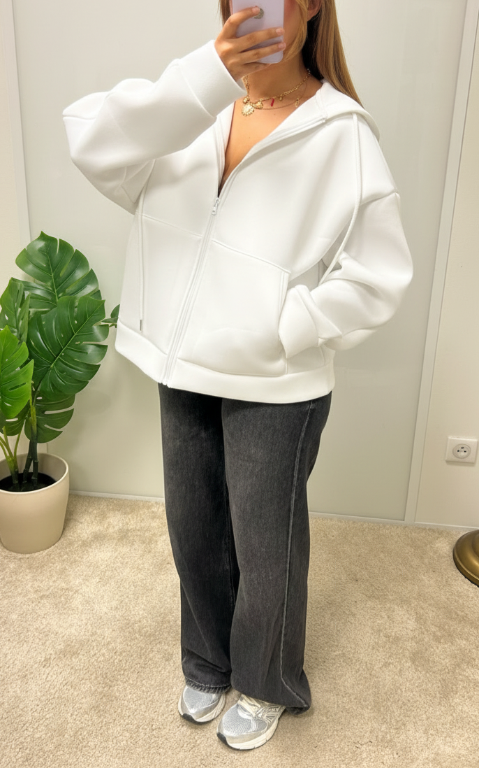 Gilet oversize à capuche nora