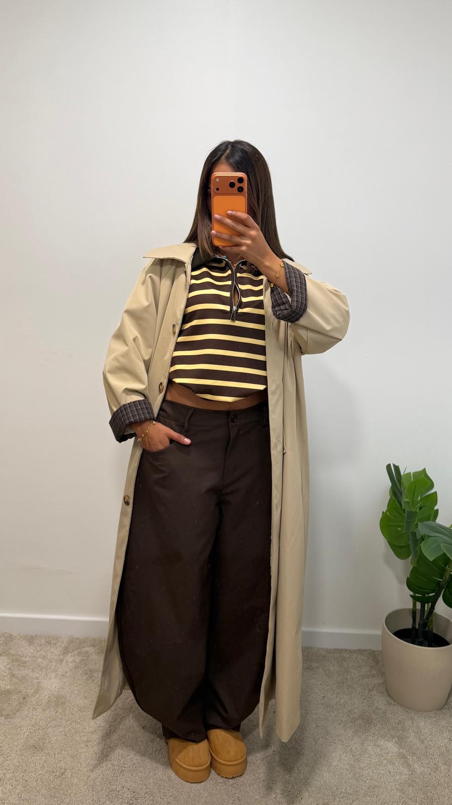 Sweat polo zippé rayé AYNESS