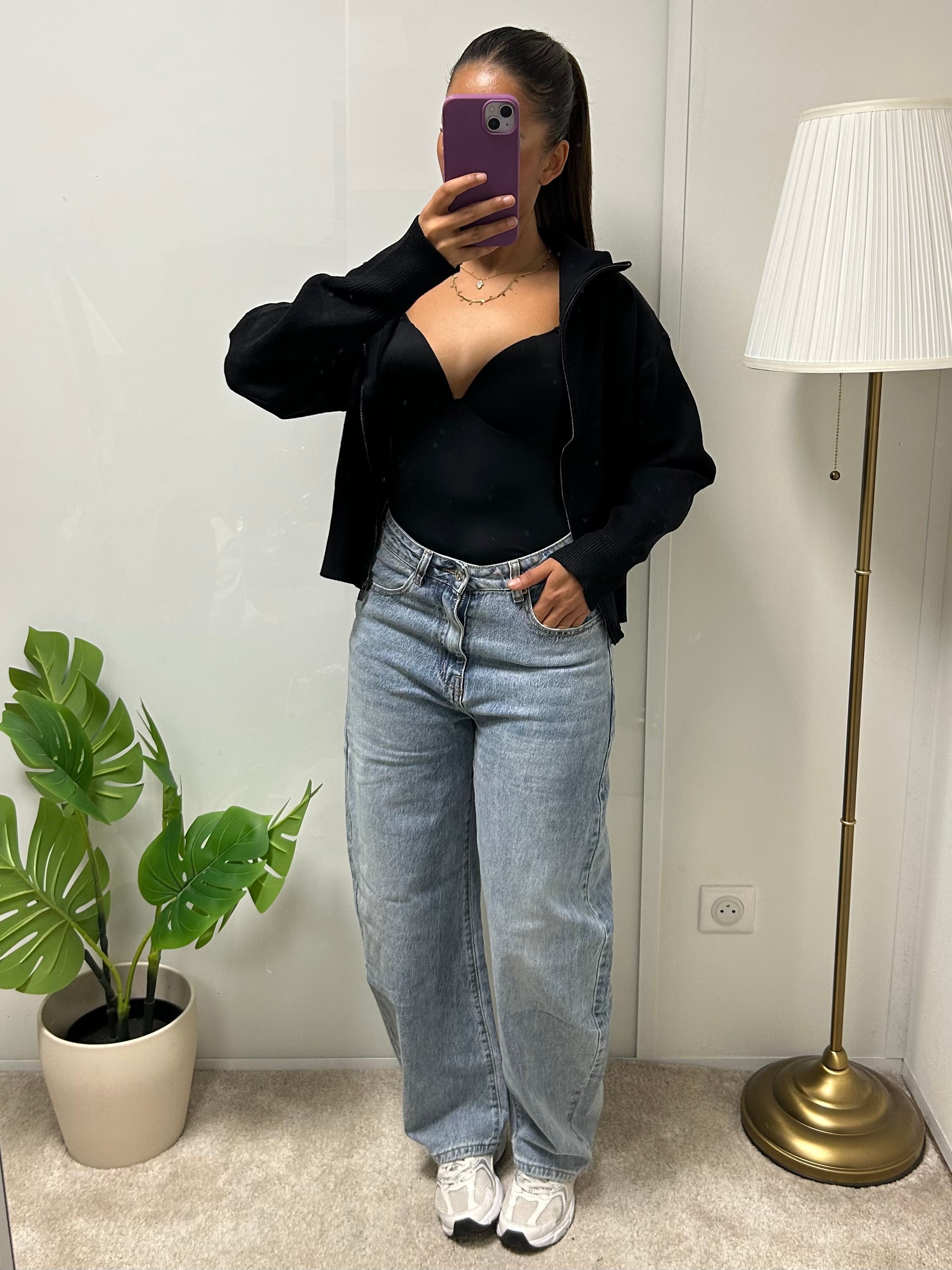 Jeans Saya taille haute coupe wide leg