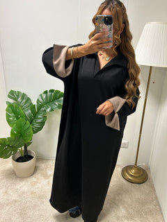 Robe pull aux manche retroussé bi color IMANE