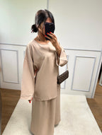 Ensemble jupe en lin Jasmine Camel