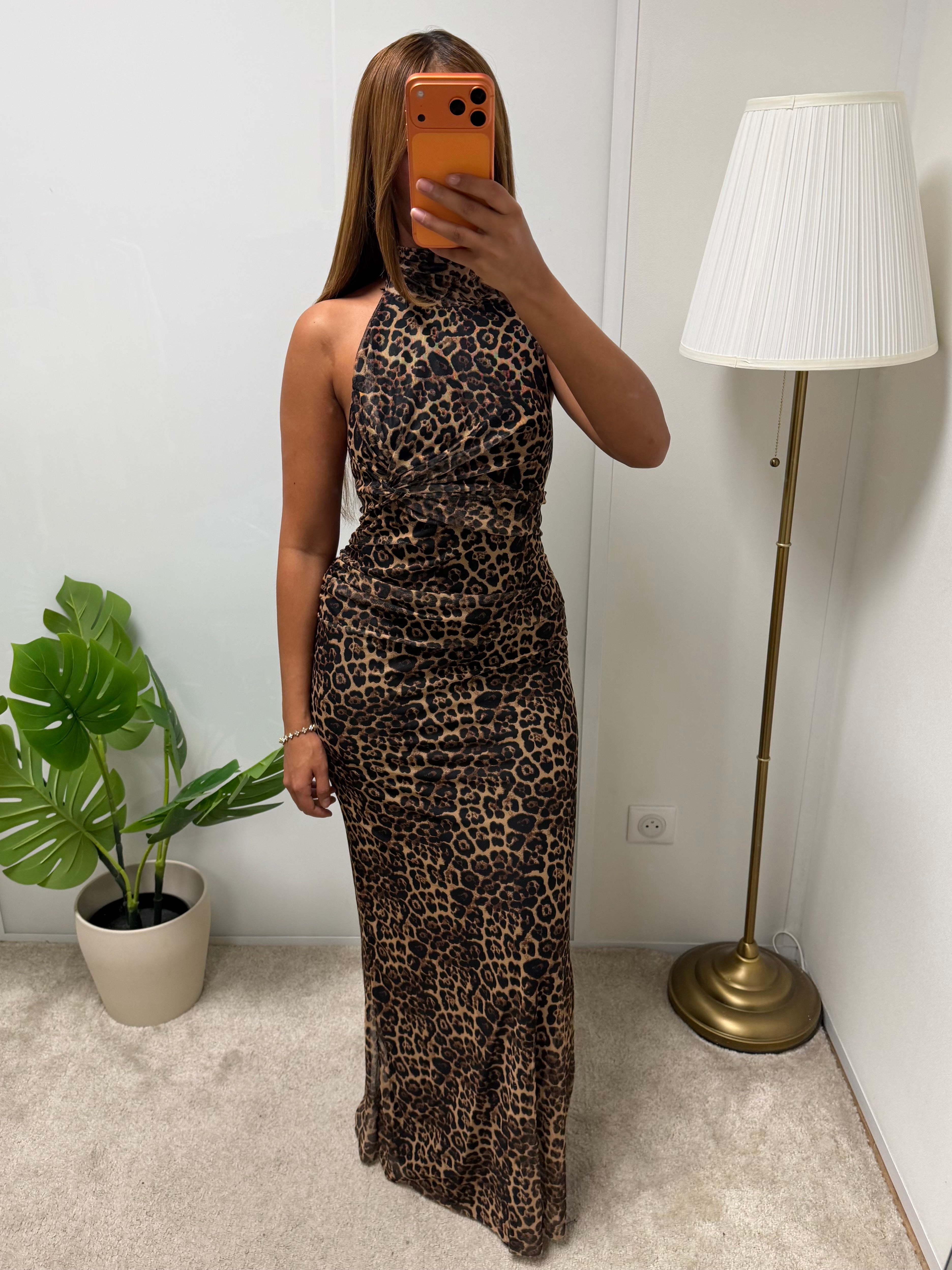 Robe Daisy dos nu a motif coloré
